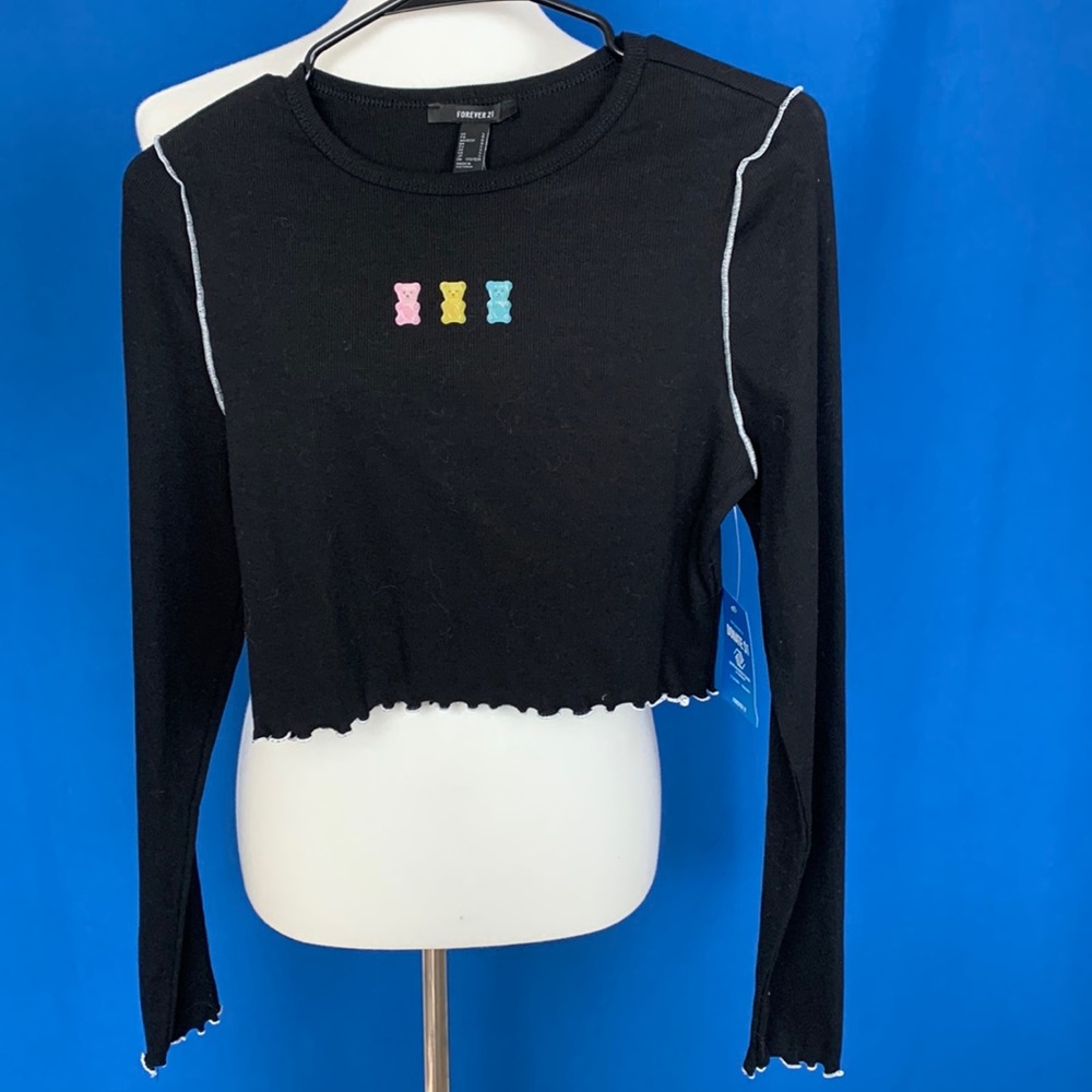 Black Gummy Bear LS T NWT